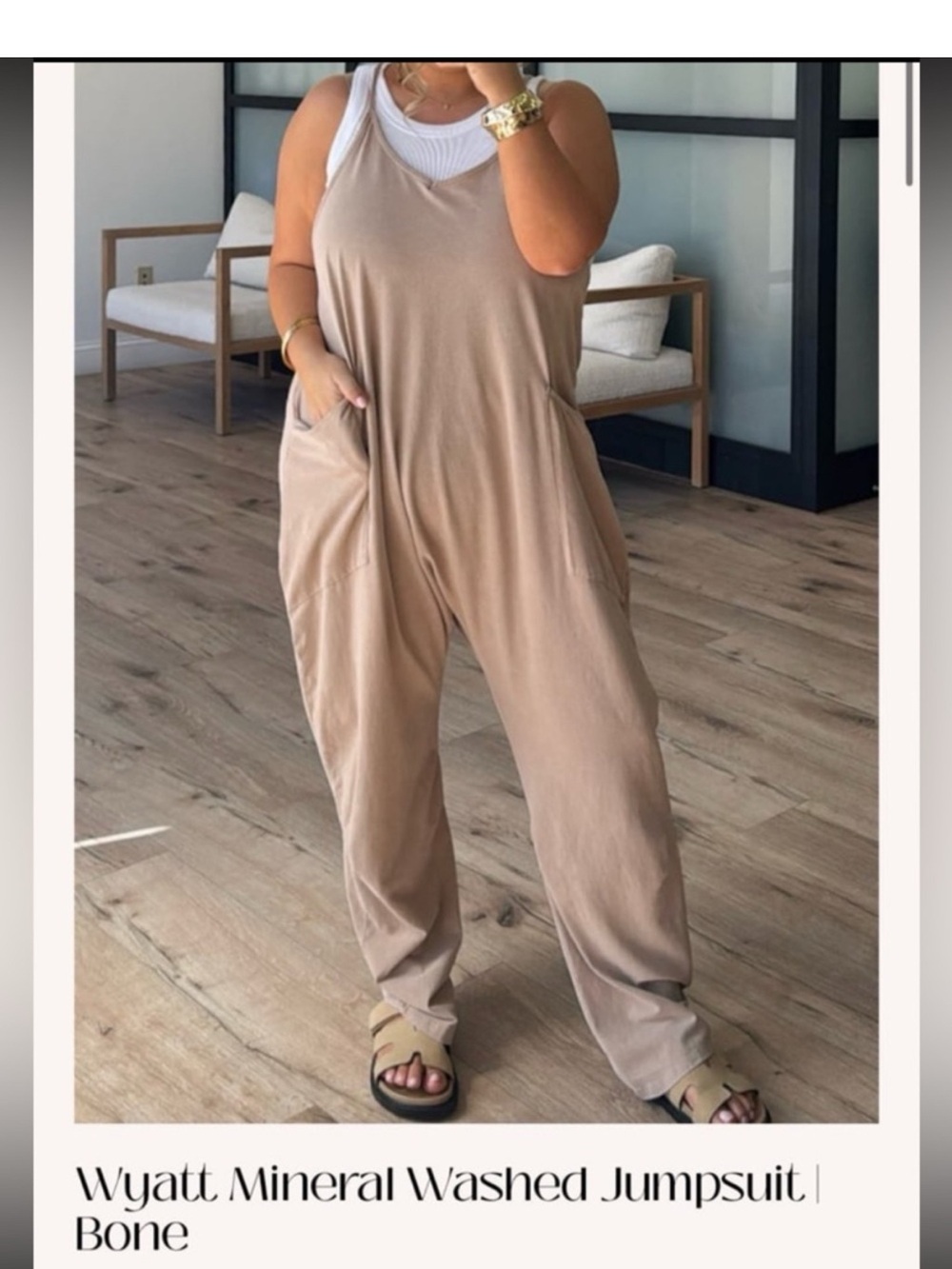 Wyatt Mineral Wash Bone Jumpsuit - Relaxed Women’s Romper- *Read details*